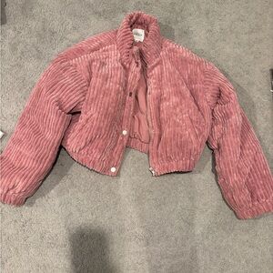 Le Lis Pink Corduroy Cropped Jacket
